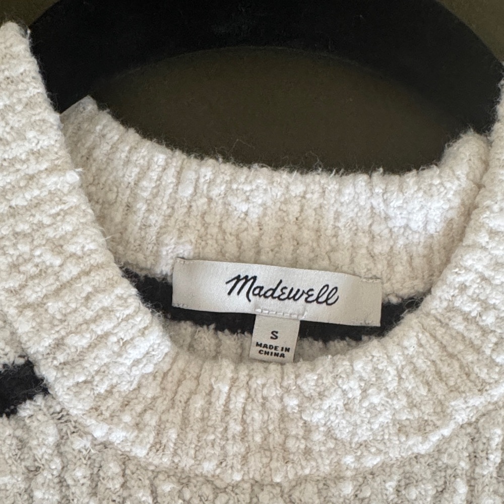 Madewell Black and White Striped Sleeveless Sweater - Picture 2 of 3